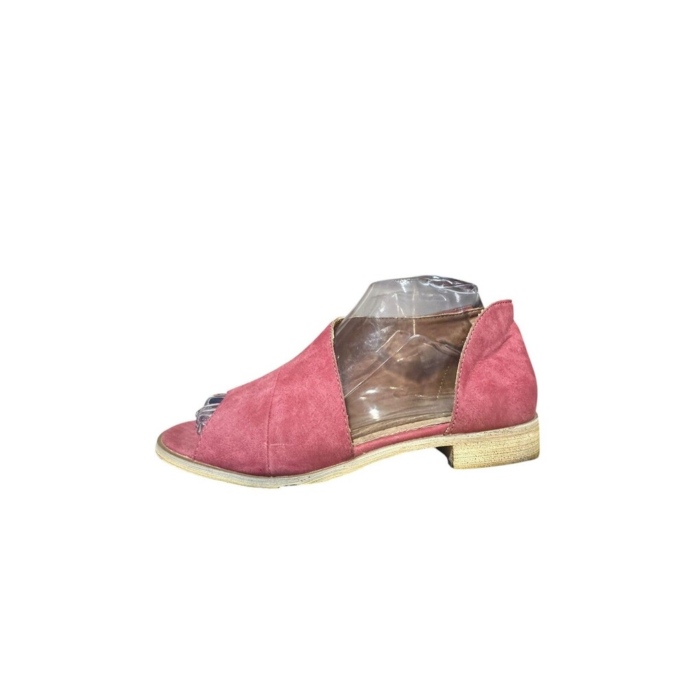 Miim Red Women Sandals Size 8 Boho Heeled Open Toe Suede Leather Mont Blonc